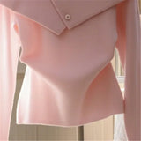 'Denia'  Pink Asymmetry Cashmere Sweater