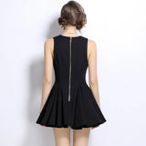 'Kora' Black  V-neck Sleeveless Dress