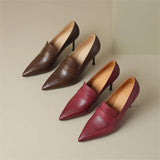 'Yolanda' Pointed Toe Genuine Leather Pumps