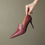 'Yolanda' Pointed Toe Genuine Leather Pumps