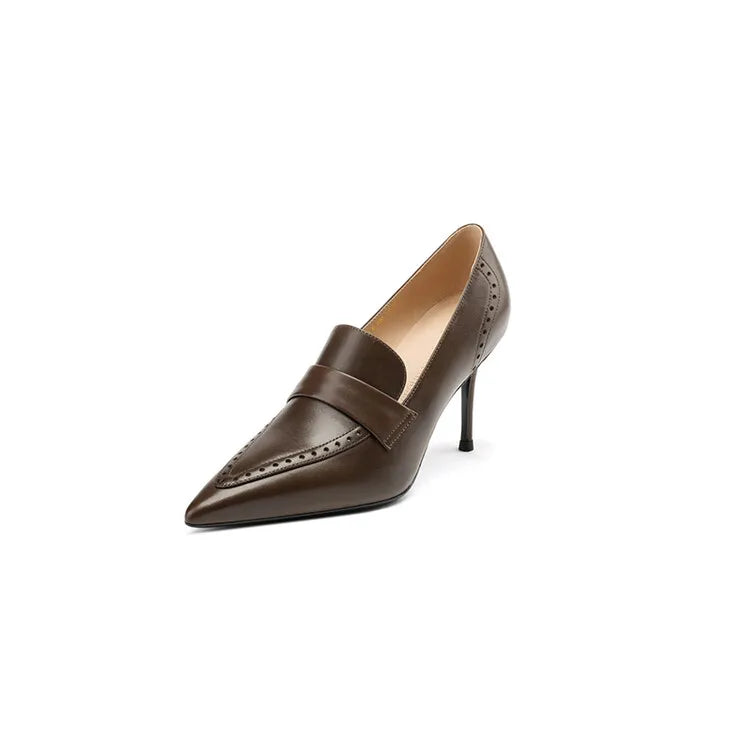 'Yolanda' Pointed Toe Genuine Leather Pumps