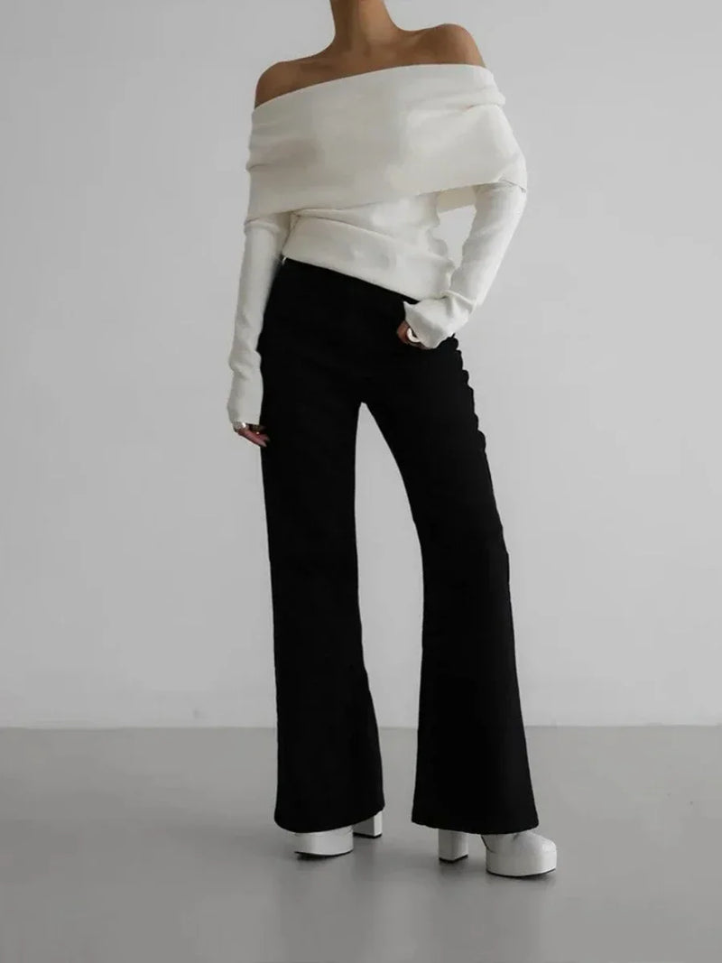 'Adelena' Off-Shoulder Knit Sweater