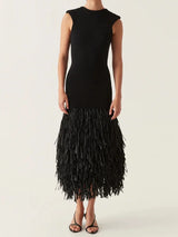 'Sorenta' Knitted Evening Dress with tassels