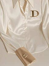 'Gera' White Satin Shirt