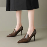 'Yolanda' Pointed Toe Genuine Leather Pumps