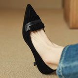 'Philippa' genuine suede shoes with thin pointed toe and fringe