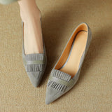 'Philippa' genuine suede shoes with thin pointed toe and fringe