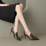 'Yolanda' Pointed Toe Genuine Leather Pumps