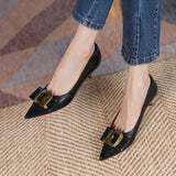 'Lynn' Pointed Toe Genuine Leather Pumps