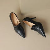 'Yolanda' Pointed Toe Genuine Leather Pumps