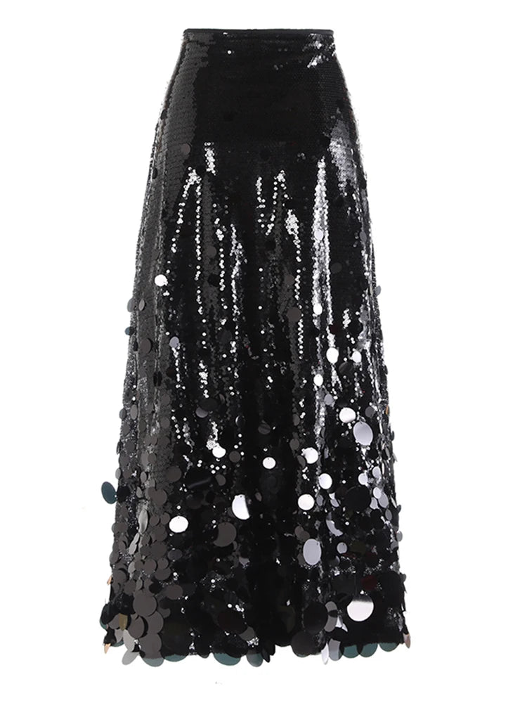 'Tara'  Sequins Elegant A-line Skirt