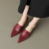 'Yolanda' Pointed Toe Genuine Leather Pumps