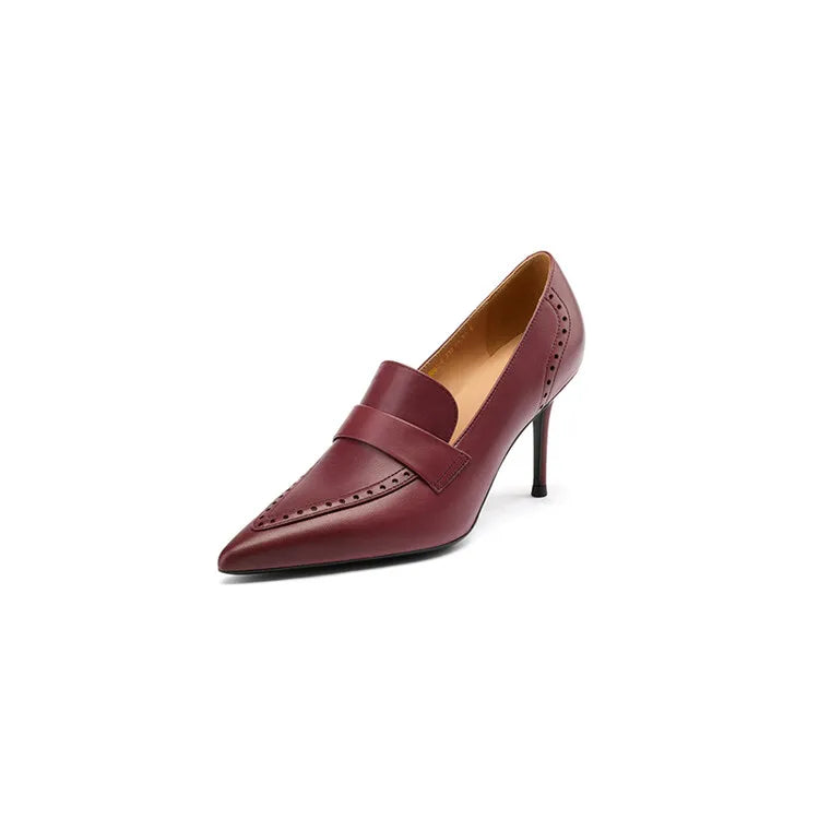 'Yolanda' Pointed Toe Genuine Leather Pumps