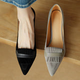 'Philippa' genuine suede shoes with thin pointed toe and fringe