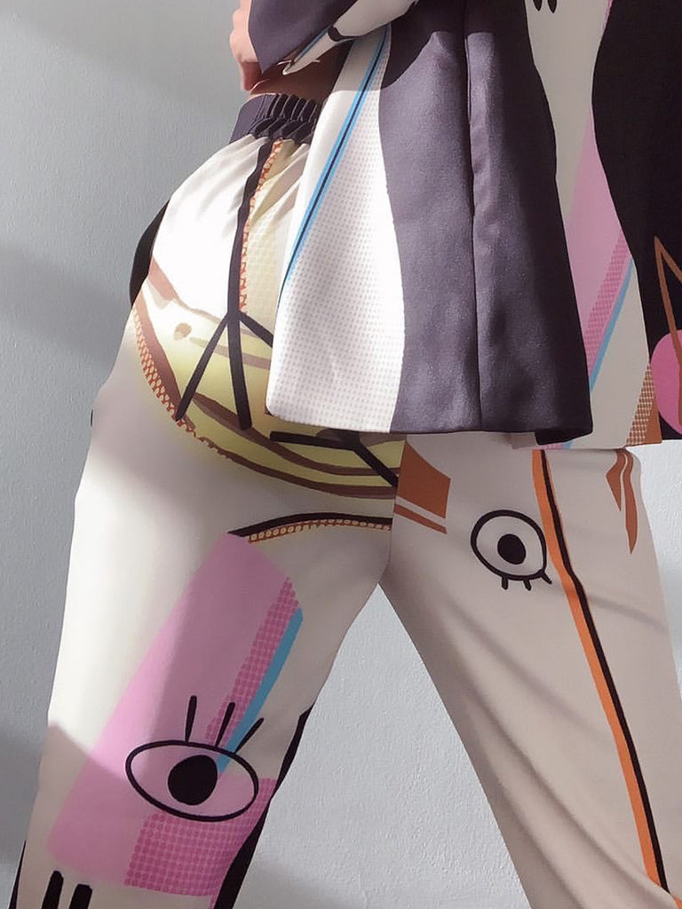 'Print' Black Two-Piece Suit